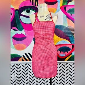 VTG 1980s Red Gingham Full Apron